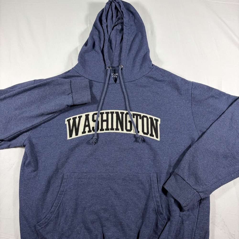 American Crown Washington Hoodie Sweatshirt Blue Pullover Adult XL Graphic Logo